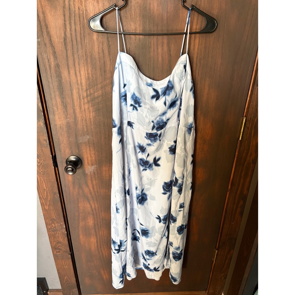 Abercrombie & Fitch Blue Floral Midi Dress XLP Petite
